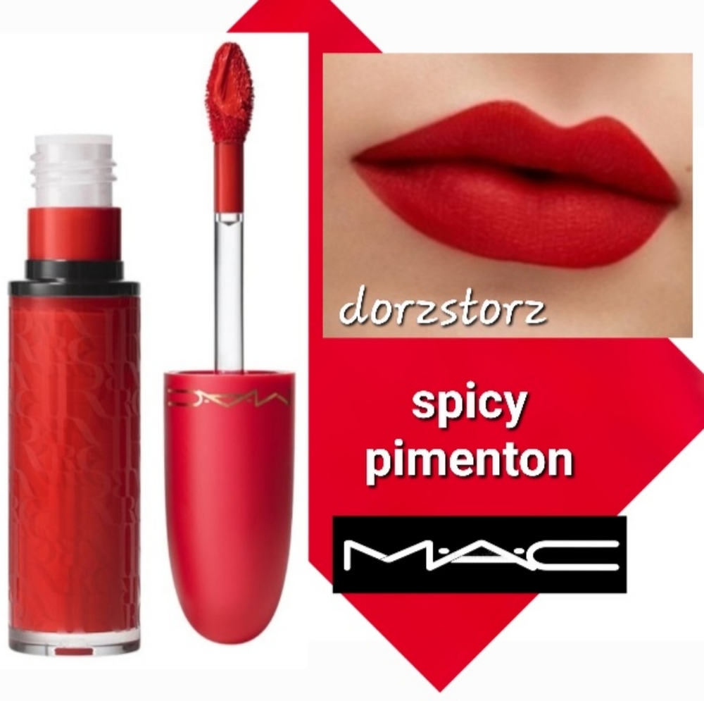 MAC AUTE CUTURE Starring ROSALIA Liquid Lip Colour *SPICY PIMENTON*/ .17 oz /NIB